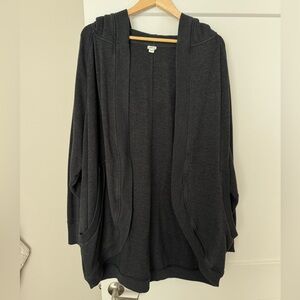 Aerie Dark Heather Grey Cardigan Sweatshirt with hood